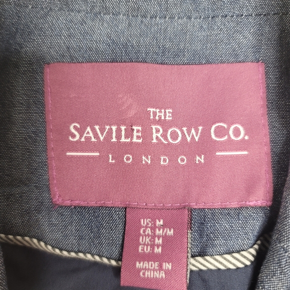 The Savile Row Co London blazer jacket blue gray size medium - Picture 5 of 5